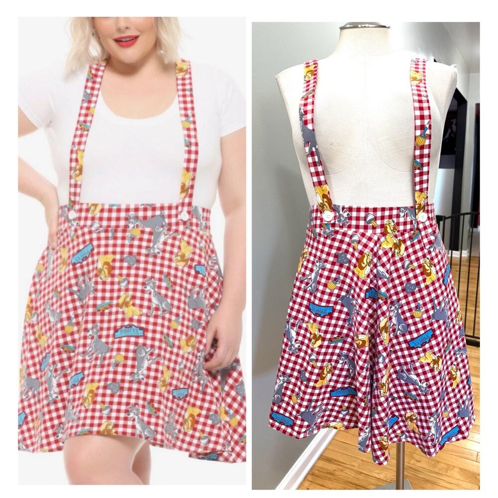 Disney Hot Topic Plus Size 4 Lady And The Tramp Skirtall Suspender Skirt 4X